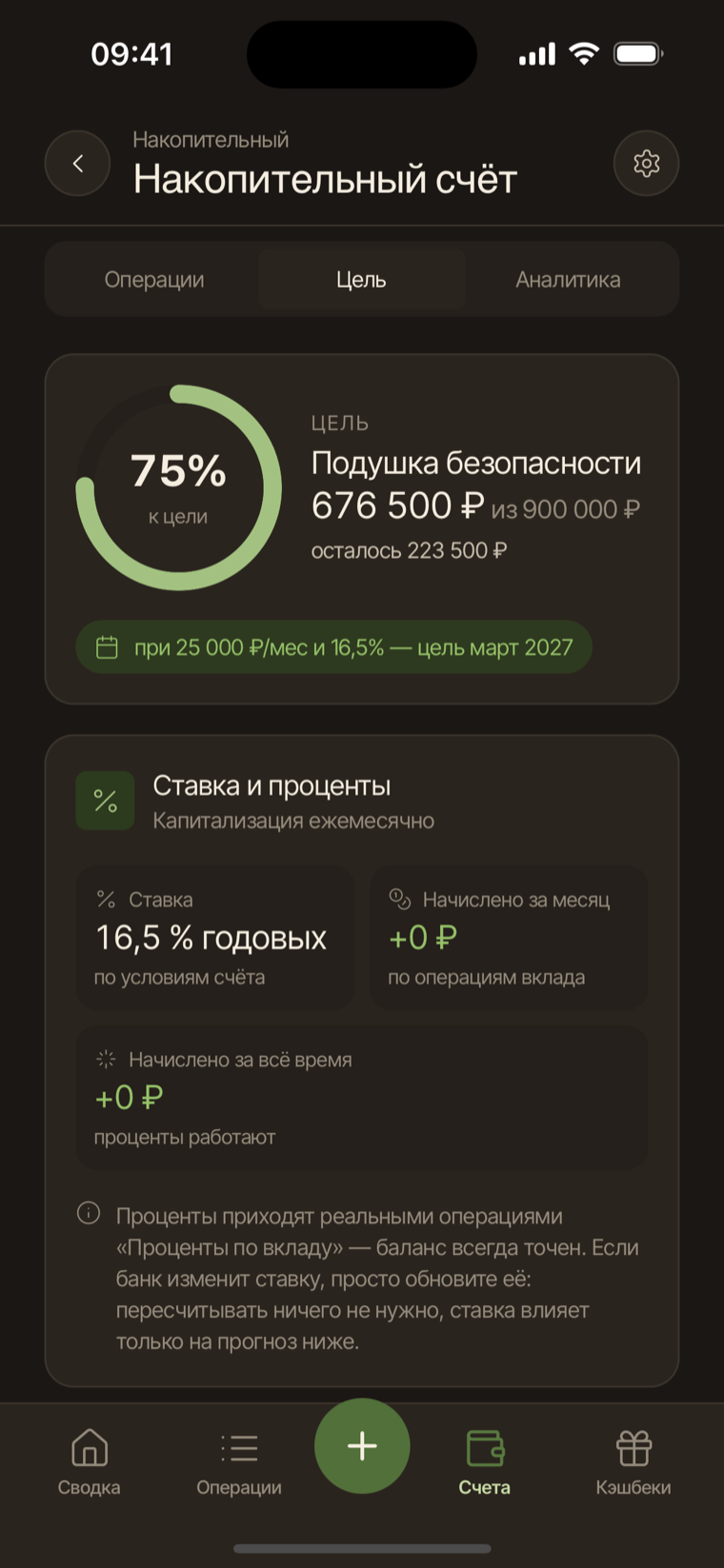 Цель накопительного счёта в свод.ли на телефоне: прогресс и прогнозная дата